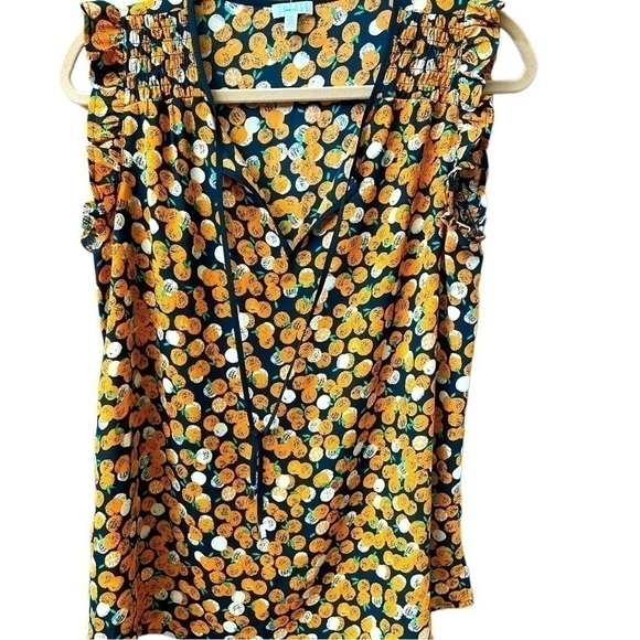 Spense sleeveless top, size medium, citrus fruit print, smocking detail - Picture 3 of 5